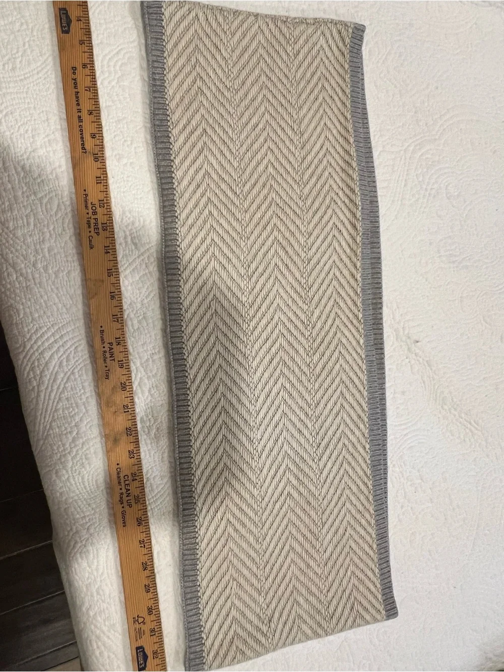 UGG Neutral Chevron Knit Scarf with Gray Trim